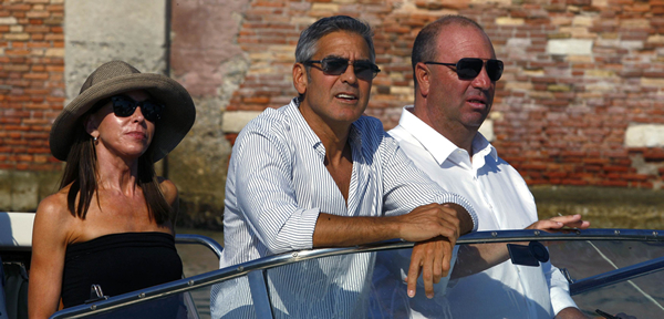 George Clooney a su llegada a Venecia