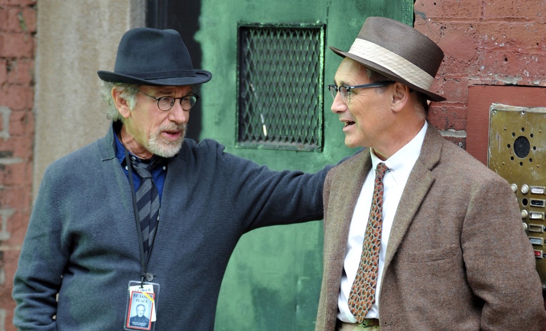 Mark Rylance y Steven Spielberg durante el rodaje de El puente de los espías
