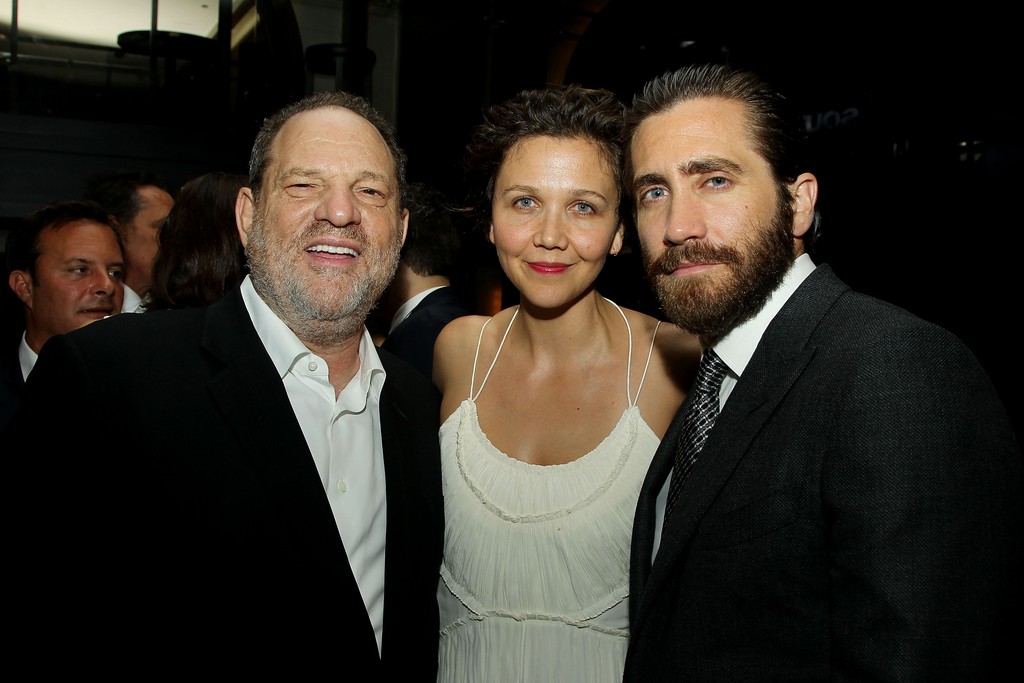 {date) {special instructions) {city}, NY - New York Premiere of The Weinstein Company's "SOUTHPAW" Presented by Chase Sapphire Preferred - After Party at 40/40 Club -PICTURED: Harvey Weinstein, Maggie Gyllenhaal, Jake Gyllenhaal -PHOTO by: Marion Curtis/Starpix -FILENAME: MC_15_01018168.JPG -LOCATION: 40/40 Club Editorial - Rights Managed Image - Please contact www.startraksphoto.com for licensing fee Startraks Photo New York, NY Image may not be published in any way that is or might be deemed defamatory, libelous, pornographic, or obscene. Please consult our sales department for any clarification or question you may have. Startraks Photo reserves the right to pursue unauthorized users of this image. If you violate our intellectual property you may be liable for actual damages, loss of income, and profits you derive from the use of this image, and where appropriate, the cost of collection and/or statutory damages.