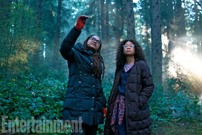 A Wrinkle in Time Director Ava DuVernay and Storm Reid on set