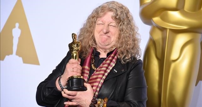 EMBARGOED AT THE REQUEST OF THE ACADEMY OF MOTION PICTURE ARTS SCIENCES FOR USE UPON CONCLUSION OF THE ACADEMY AWARDS TELECAST Jenny Beavan poses with the award for best costume design for Mad Max Fury Road in the press room at the Oscars on Sunday Feb 28 2016 at the Dolby Theatre in Los Angeles Photo by Jordan Strauss Invision AP
