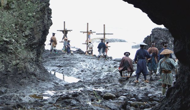 A scene from Martin Scorsese's latest film, “Silence,” a solemn religious epic about Jesuit priests in 17th-century Japan, which was violently anti-Catholic. (Paramount Pictures)