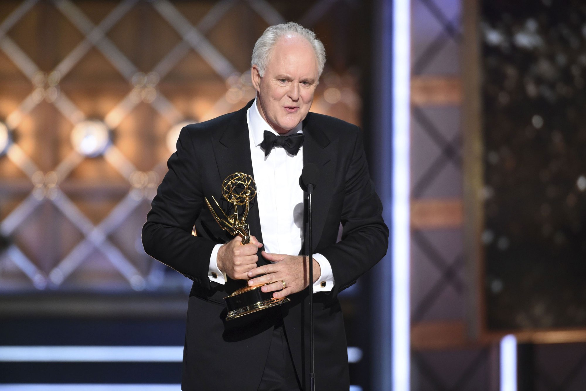Mandatory Credit: Photo by Invision/AP/REX/Shutterstock (9065785u) John Lithgow accepts the award for outstanding supporting actor in a drama series "The Crown" at the 69th Primetime Emmy Awards, at the Microsoft Theater in Los Angeles 69th Primetime Emmy Awards - Show, Los Angeles, USA - 17 Sep 2017